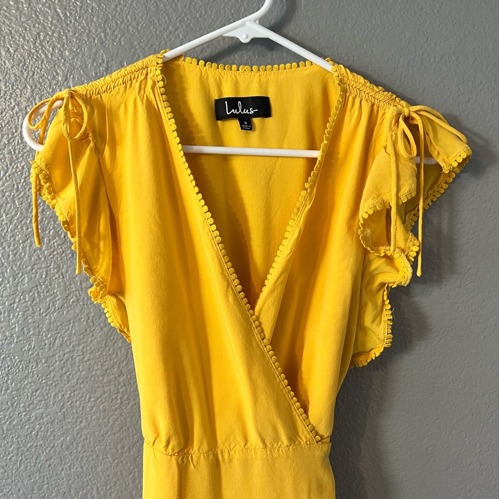 Lulus Yellow Wrap Dress